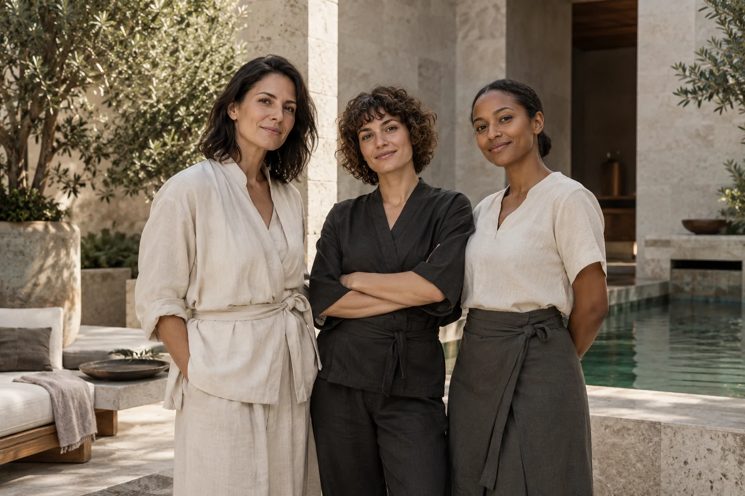 Camille, Jeanne et Inès, l’équipe d’Institut Bonheur